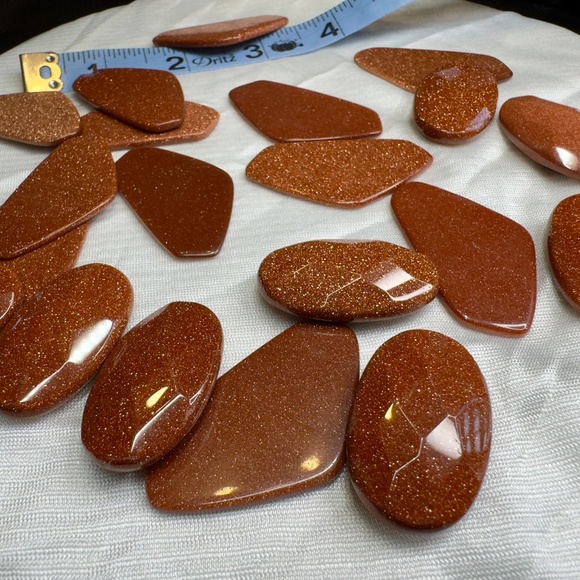 Lot of large reddish goldstone gemstones, perfect for jewelry making - Picture 2 of 3